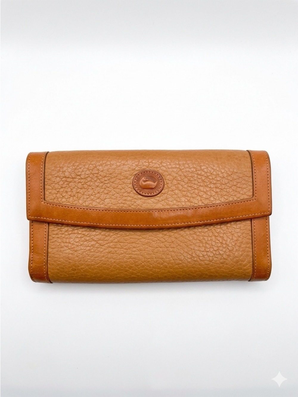 Dooney & Bourke Cognac Pebbled Leather Clutch